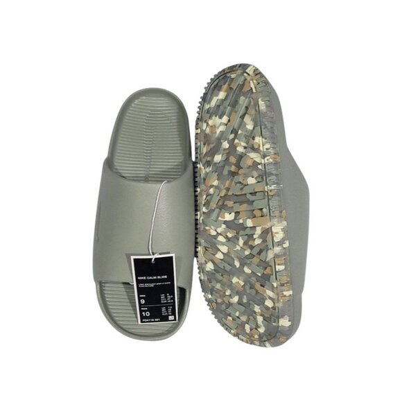 Nike Calm Slide Mens 9 Womens 10 Light Army Slip On Sandal Flip Flop FD4116 301 - Picture 1 of 6